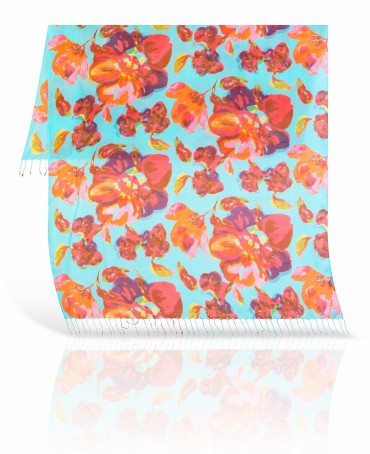 Палантин Женский S40-BIG.FL/TURQU.RED